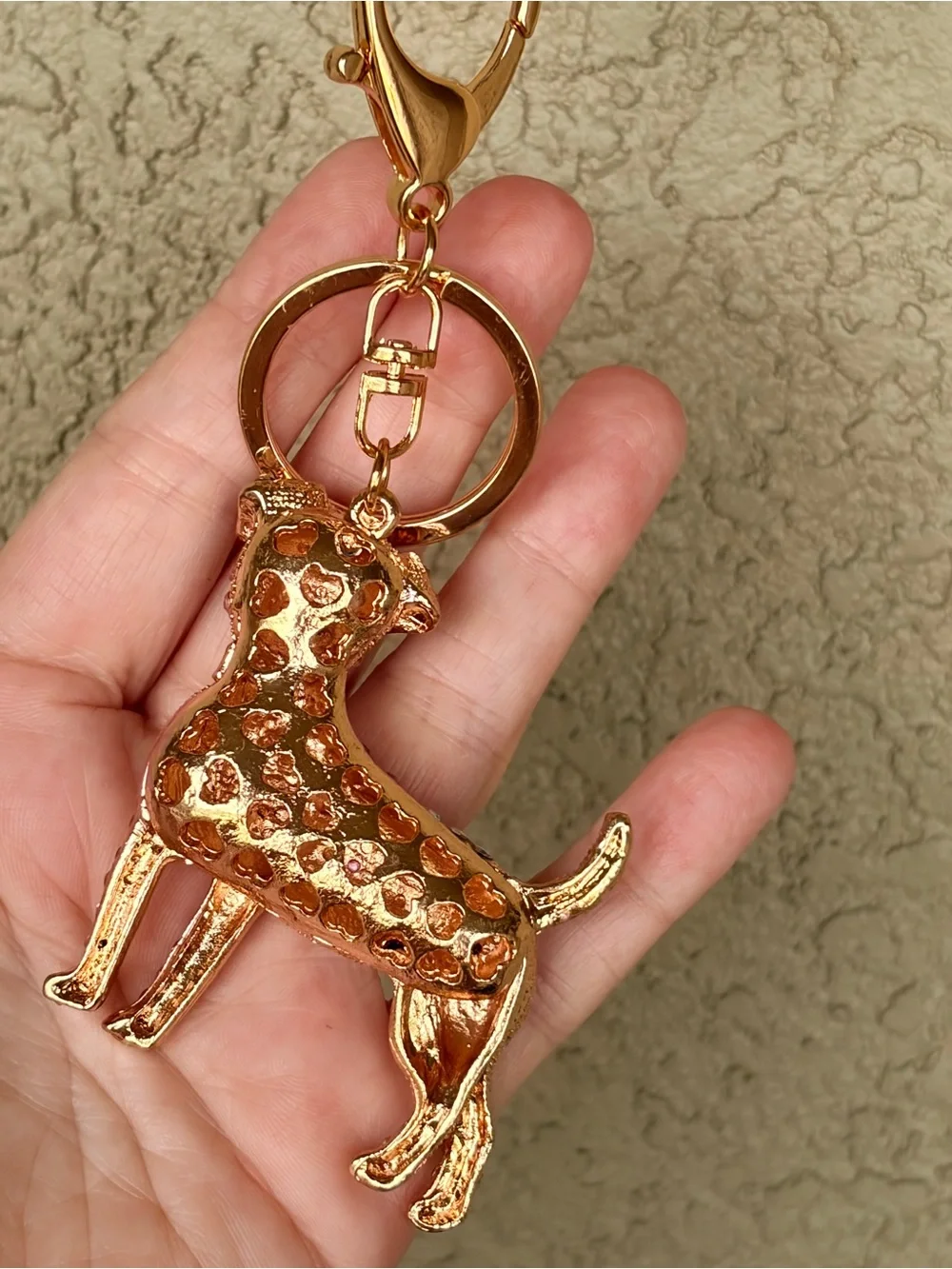 Pink Crystal Dog Keychain/Bag Charm